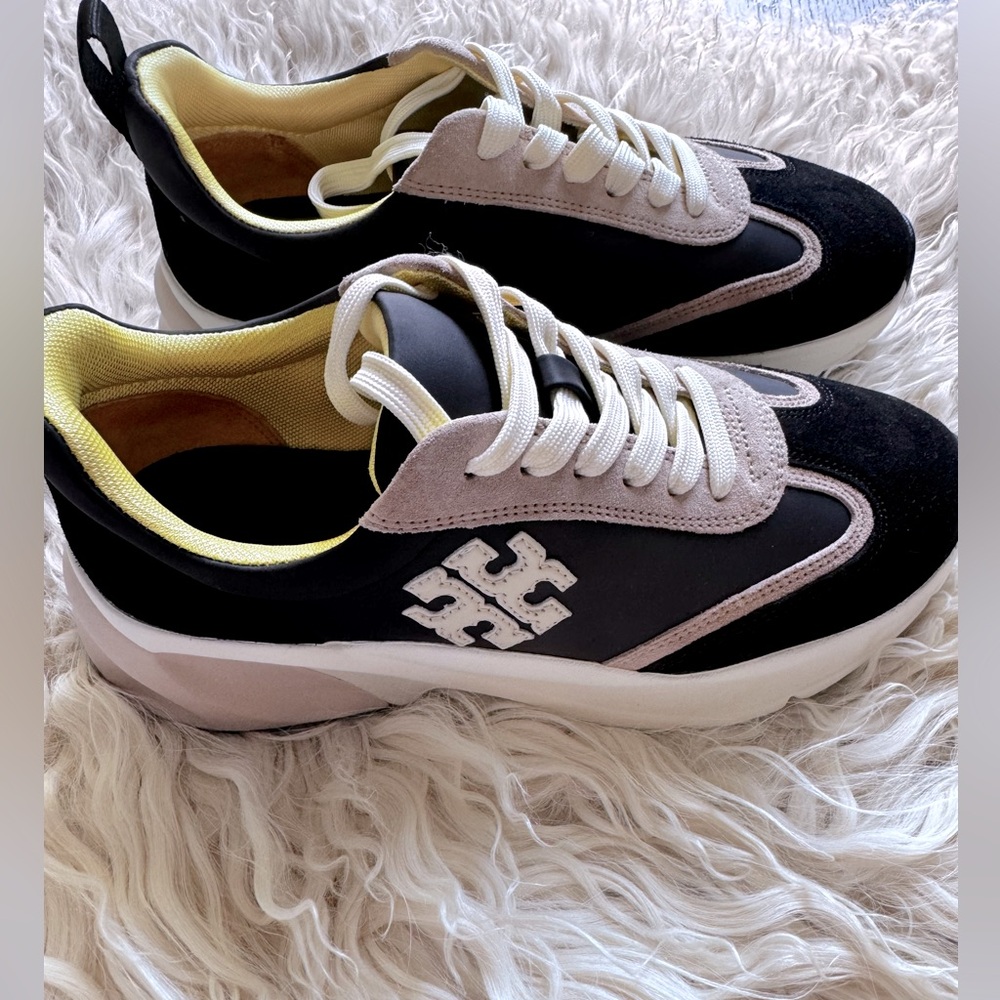 Tory Burch Black and Cream Sneakers